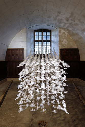 Faisceau, installation d’Isa Barbier au Domaine de Chaumont-sur-Loire, 2020. © Éric Sander.
