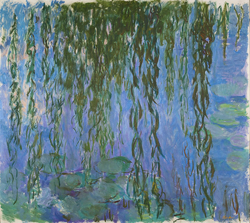 Claude Monet (1840-1926), Nymphéas avec rameaux de saule, 1916-1919. Huile sur toile, 160 x 180 cm. Paris, lycée Claude Monet.