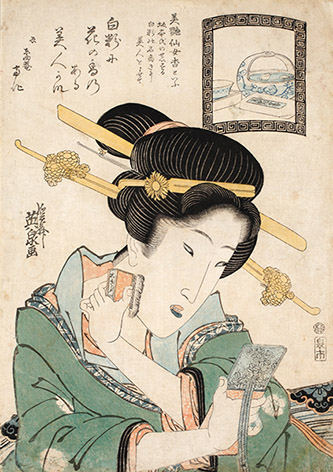 Keisai Eisen, Poudre blanche Bien Senjokô, 1815-42. © POLA Research Institute of Beauty and Culture.