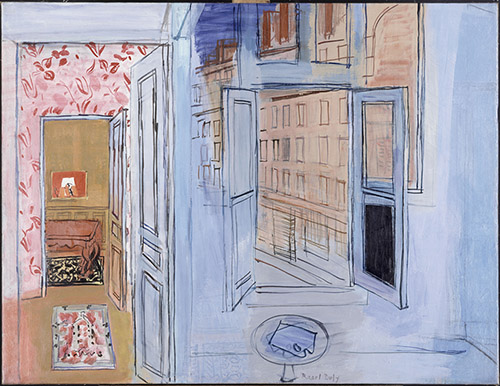 Raoul Dufy, L’Atelier de l’impasse Guelma, 1935-1952. Huile sur toile, dim. 89 cm x 117 cm. Paris, Musée National d'Art moderne, Centre Georges Pompidou, legs de Mme Raoul Dufy, 1963. © Adagp, Paris 2021. 