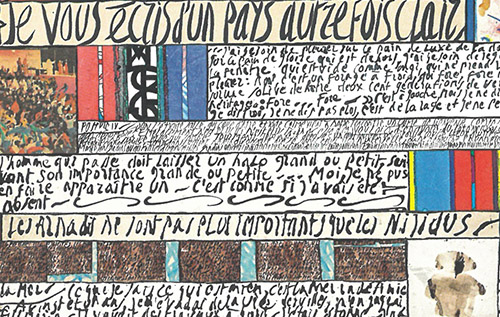 Jean Cortot, Éloge d’Henri Michaux 1997-2000. Technique mixte sur toile, 195 x 130 cm. © Juan Cruz Ibáñez.