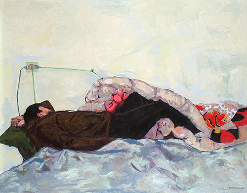 Anas ALBRAEHE, Dream Catcher, 2020, Paris. Huile sur toile, 114 x 146 cm. Donation Claude et France Lemand. Musée, Institut du monde arabe.