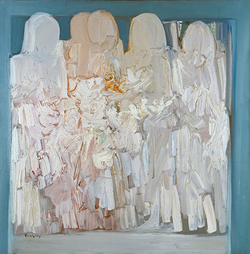 Paul GUIRAGOSSIAN, Groupe familial, 1968. Huile sur toile, 98,5 x 100 cm. Donation Claude et France Lemand. Musée, Institut du monde arabe.