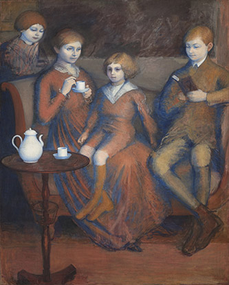 Ernest Rouart, L’Heure du thé, Vers 1913. Huile sur toile, 162 x 130 cm. Collection particulière. © Christian Baraja SLB.