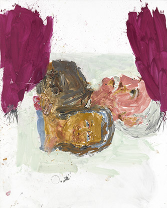 Georg Baselitz, Anxiety I (Korzhev), 1999. Huile et fusain sur toile, 250 × 200 cm. Collection particulière. © Georg Baselitz, 2021. Photo Jochen Littkemann, Berlin.