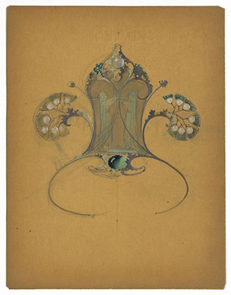 René Lalique, Dessins de diadème « Vestales », vers 1900, Paris, Fonds Van Cleef & Arpels sur la Culture Joaillière.