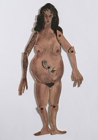 Cathy Josefowitz, Marionnettes, huile sur carton, hauteur 25 cm, env. 1972. Courtesy des Amis de Cathy Josefowitz. 