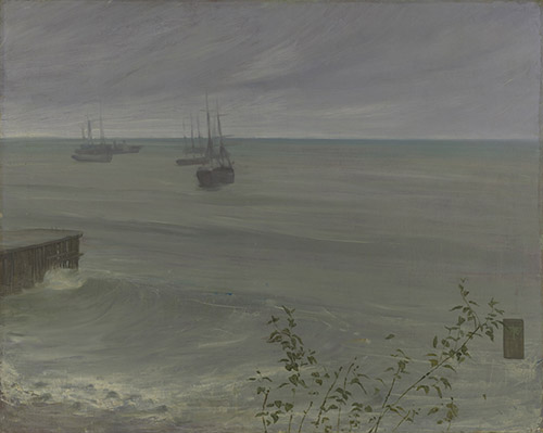 James Abbott McNeill Whistler, Symphonie en gris et vert : l'Océan [Symphony in Grey and Green : The Ocean], 1866. Huile sur toile, 80,6 cm x 101,9 cm. New York, The Frick Collection. Legs Henry Clay Frick. © The Frick Collection; photo: Joseph Coscia Jr.