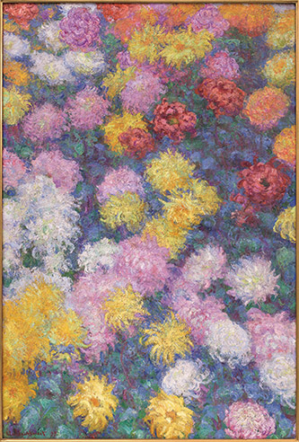 Claude Monet (1840-1926), Chrysanthèmes, 1897. Huile sur toile sur châssis, 130 x 89 cm. Collection particulière. Photo © Fredrik Nilsen Studio.