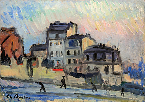 Charles CAMOIN, (1879-1965). Maisons à Montmartre, vers 1908. Huile sur carton, 19 x 27 cm. Courtesy Galerie de la Présidence, Paris. ADAGP, Paris 2022.