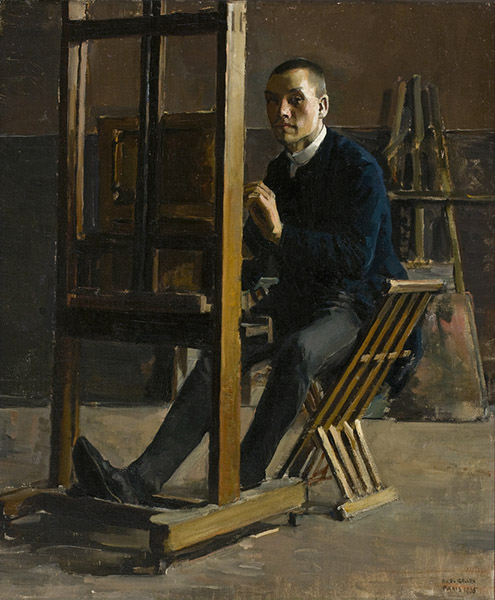 Akseli Gallen-Kallela (1865-1931), Autoportrait au chevalet, 1885. Huile sur toile, 55 x 46 cm, Collection particulière, photo : Aivi Gallen-Kallela-Sirén.