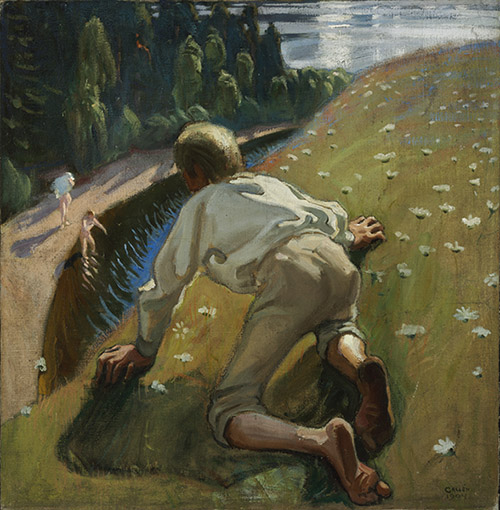 Akseli Gallen-Kallela (1865-1931), Le Faune, 1904. Huile sur toile, 67 x 65 cm, Inv. 196.B, Musée des beaux-arts, Budapest, photo : SzépművészetiMúzeum / Museum of Fine Arts, 2021.