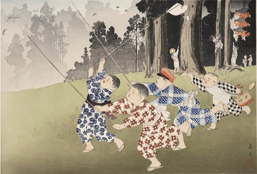 Yamamoto Shôun, Jeux d’enfants : Les libellules, 1907. Collection du Kumon Institute of Education.
