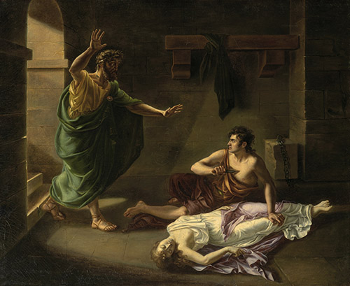 Victorine Angélique Genève-Rumilly (1789 -1849), La mort d’Antigone, 2ème quart XIXe siècle, huile sur toile, 80 x 115 cm, Grenoble, Musée de Grenoble. © J.L. Lacroix.