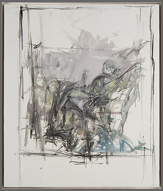 Alberto Giacometti, Paysage à Stampa, c. 1961. Huile sur toile, 68,8 x 60 cm. Fondation Giacometti. © Succession Alberto Giacometti / ADAGP, Paris 2022.
