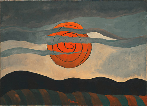Arthur G. Dove, Soleil rouge, 1935. Huile sur toile, 51,4 x 71,1 cm. Washington, The Phillips Collection. © Washington, courtesy The Phillips Collection.