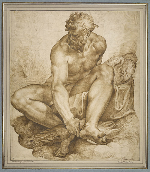 Bartolomeo Passerotti, Jupiter assis sur des nuages. Département des Arts graphiques.© RMN - Grand Palais (Musée du Louvre) – Michel Urtado.