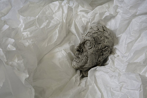 Sophie Ristelhueber, Alberto Giacometti, Tête de Diego c. 1965, 2022. Tirage pigmentaire 33 x 50 cm. Collection de l'artiste. © Adagp, Paris 2022.