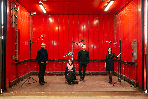 Les quatre nommés du Prix Marcel Duchamp 2022 : Giulia Andreani, Iván Argote, Philippe Decrauzat, Mimosa Echard. Crédit photo © Hugues Lawson-Body.