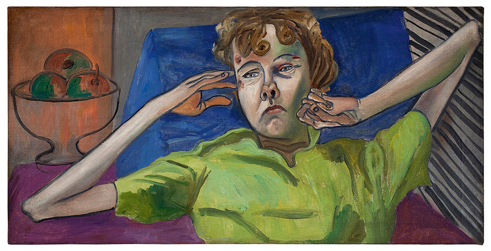 Alice Neel, Peggy, vers 1949. Huile sur toile, 45,7 × 91,4 cm ; Collection of James Kenyon, Los Angeles, California.. © The Estate of Alice Neel and of L.A. Louver, Venice, California. Photo Malcolm Varon. 