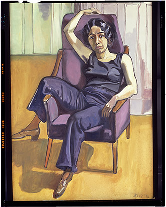 Alice Neel, Marxist Girl, Irene Peslikis, 1972 Huile sur toile, 150 × 105,5 cm Daryl and Steven Roth © The Estate of Alice NeelCourtesy the Estate of Alice Neel, David Zwirner and Victoria Miro.