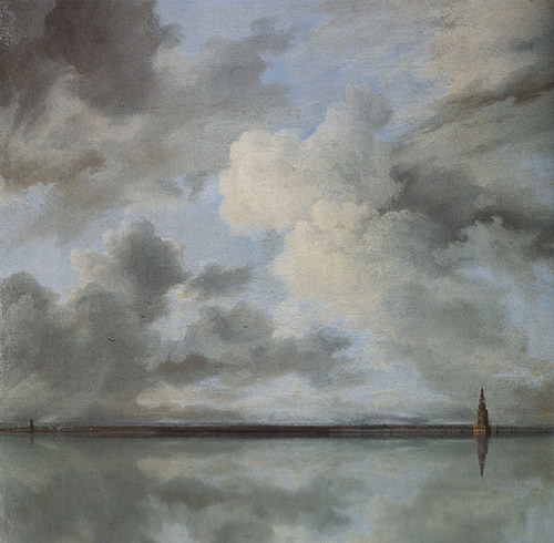 Laurence Aëgerter, 2108251550 (Ruisdael, Panorama of Amsterdam), série Compositions catalytiques, 2021. Tirage ultrachrome, contrecollage sur dibond, cadre en bois.