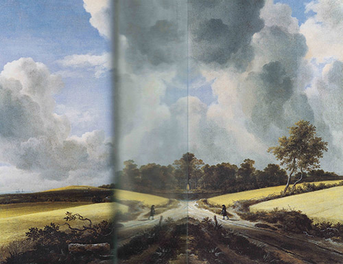 Laurence Aëgerter, 2106181713 (Ruisdael, Dunes near Bloemendaal) série Compositions catalytiques, 2021. Tirage ultrachrome, contrecollage sur dibond, cadre en bois.