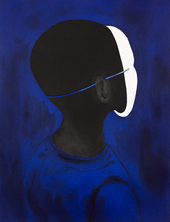Françoise Pétrovitch, Nocturne, 2017. Aquatinte en bleu, 66 x 50 cm, édition MEL Publisher. © BnF, département des Estampes et de la photographie. © Adagp, Paris, 2020.