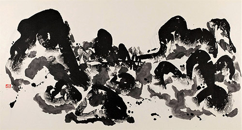 Ma Desheng (né en 1952), Sans titre, 1991. Encre sur papier, 121 x 198 cm. M.C. 2013-12. Don de l’artiste, 2013. © Paris Musées / Musée Cernuschi. © Ma Desheng.