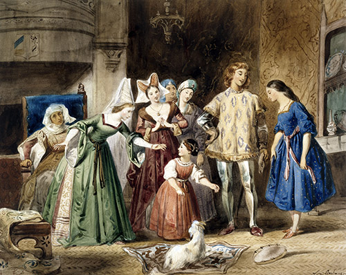 Louis Boulanger, La Esmeralda enlevée par Quasimodo et Claude Frollo appelle Phoebus au secours, 1831, © Maisons de Victor Hugo Paris-Guernesey Paris Musées.
