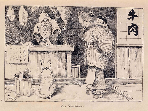 Georges Bigot, Le boucher, 1883. collection du Edo-Tokyo Museum. 