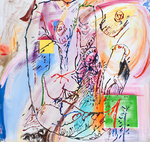 Pierre Moignard, Suite P#3, 2015. Huile sur toile, 110 × 115,5 cm. Courtesy de l’artiste et de la Galerie Anne Barrault.