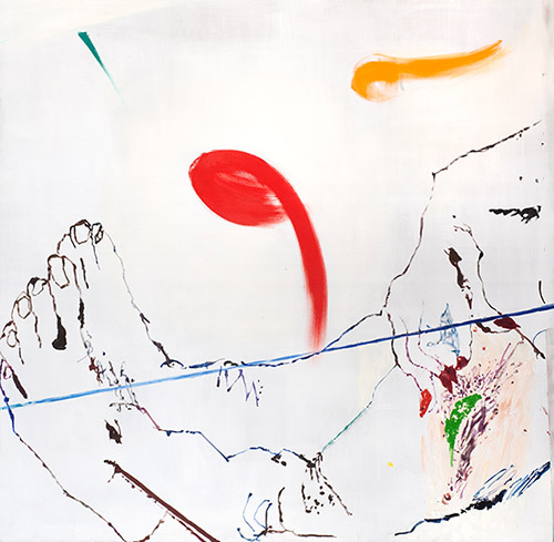 Pierre Moignard, Suite P#2, 2015. Huile sur toile, 179 × 184 cm. Courtesy de l’artiste et de la Galerie Anne Barrault.