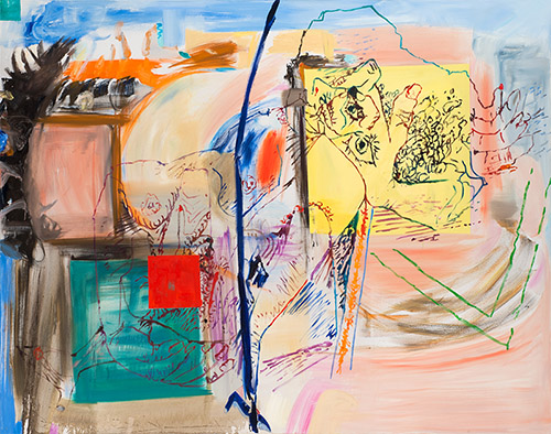 Pierre Moignard, Suite P#1, 2015. Huile sur toile, 160 × 205 cm. Courtesy de l’artiste et de la Galerie Anne Barrault.