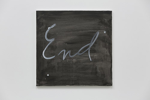 Camila Oliveira Fairclough, End, 2020. Acrylique sur toile, 50 x 50 cm. Courtesy de l’artiste et galerie Laurent Godin, Paris.