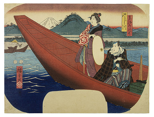 Utagawa Hiroshige (1797-1858), Le fleuve Fuji-kawa, Série Les fleuves sur la route du Tōkaidō, Vers 1849-1851, éditeur Kojimaya Jūbei, 22 x 29 cm. © Fundacja Jerzego Leskowicza / Dominique Baliko.