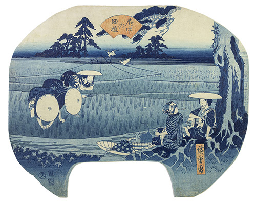 Utagawa Hiroshige (1797-1858), Le repiquage du riz à Fuchū, 1836, éditeur Ibaya Kyūbei, 22,8 x 28,5 cm. © Fundacja Jerzego Leskowicza / Dominique Baliko.
