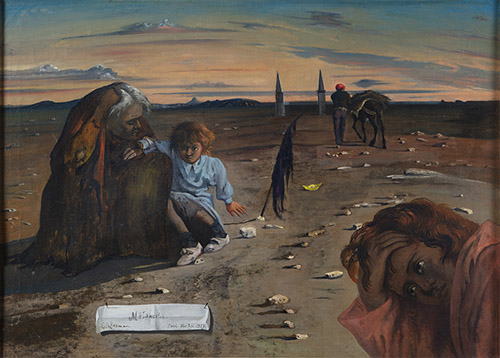 Eugène Berman, Mélancolie, 1937. Huile sur toile, 57,8 x 80 cm. Collection particulière. © Howard Agriesti.
