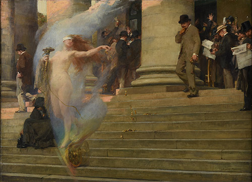 Albert Maignan, La fortune passe, 1895. Huile sur toile, 73,5 x 100 cm. Musée des Beaux-Arts, Reims. © Reims, Musée des Beaux-arts / Photo : C. Devleeschauwer.