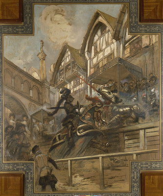 Édouard Detaille, Le comte Montgomery blessant Henri II lors du tournoi du 30 juin 1559, vers 1902 © Paris - Musée de l’Armée, Dist. RMN-Grand Palais / image musée de l’Armée.