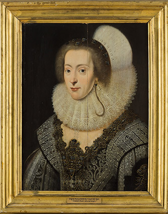 Michiel Jansz Van Mierevelt (Delft, 1566 – Delft, 1641), Elisabeth Stuart (1596-1662), reine de Bohème, copie ancienne XVIIe siècle. Musée Vivant Denon, Chalon-sur-Saône. © Musée Denon / Philip Bernard.