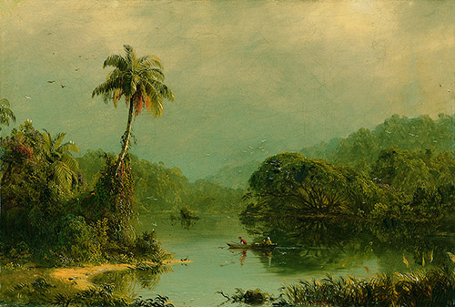 Frederic Edwin CHURCH (Hartford, 1826 – Greenport, 1900), Tropical Landscape, Vers 1855. Huile sur toile. © Madrid, Collection Carmen Thyssen.