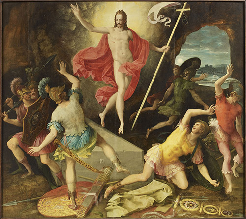 Antoine Caron, La Résurrection du Christ, Vers 1584. Huile sur bois. Beauvais, musée départemental de l’Oise, 64-1. © RMN-Grand Palais (musée du Louvre) / Thierry Ollivier.