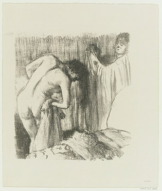 Edgar Degas, Après le bain , vers 1891-1892. Lithographie,1er état sur 2. BnF, Estampes et photographie. © BnF.