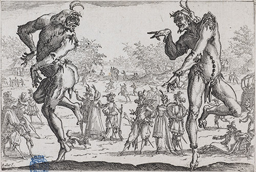 Jacques Callot, Les Deux Pantalons, vers 1616-1617. Eau-forte, Petit Palais, musée des Beaux-arts de la Ville de Paris © Paris Musées / Petit Palais.