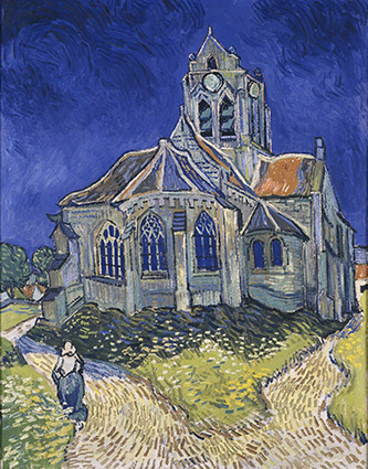 Vincent Van Gogh (1853-1890), L'église d'Auvers-sur-Oise, Mercredi 4 – jeudi 5 juin 1890. Huile sur toile, 93 x 74,5 cm. Paris, musée d’Orsay. Acquis avec le concours de Paul Gachet et d'une donation anonyme canadienne, 1951. © Musée d’Orsay, Dist. RMN-Grand Palais / Patrice Schmidt.