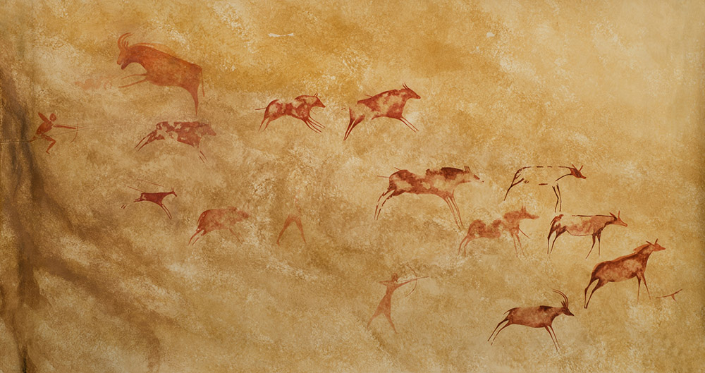 Chasse à l'antilope, expéd. Lhote, Tissoukai, Algérie, 1960, 79 x 150 cm. © MNHN - J.-C. Domenech.