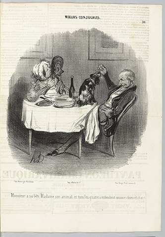 Honoré Daumier, Moeurs conjugales, lithographie, 34 x 24,2 cm. © Paris Musées / Maison de Balzac.