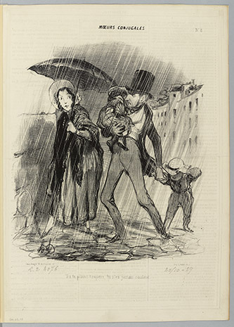 Honoré Daumier, Moeurs conjugales, lithographie, 34 x 24,2 cm. © Paris Musées / Maison de Balzac.