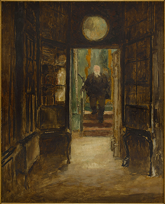 Georges Hugo, VH descendant l'escalier à Hauteville House, après 1880, huile sur toile, Maisons de Victor Hugo Paris-Guernesey / Paris Musées.